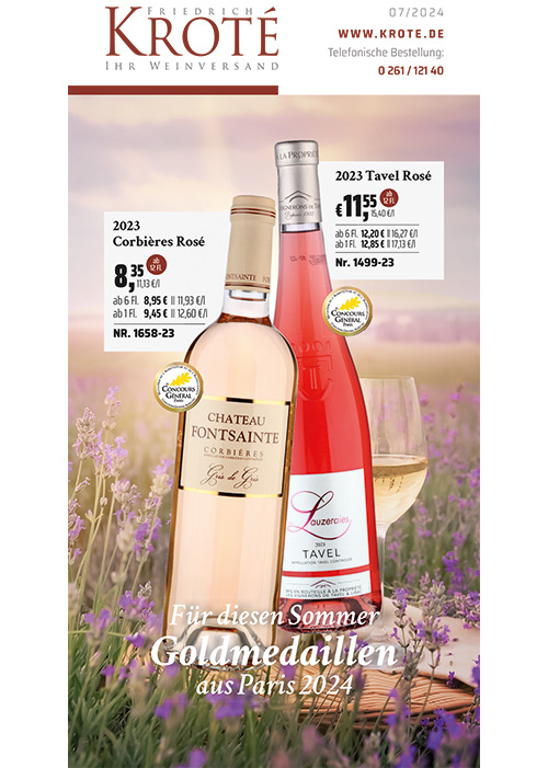 Titelbild Katalog Weinempfehlungen fr den Sommer